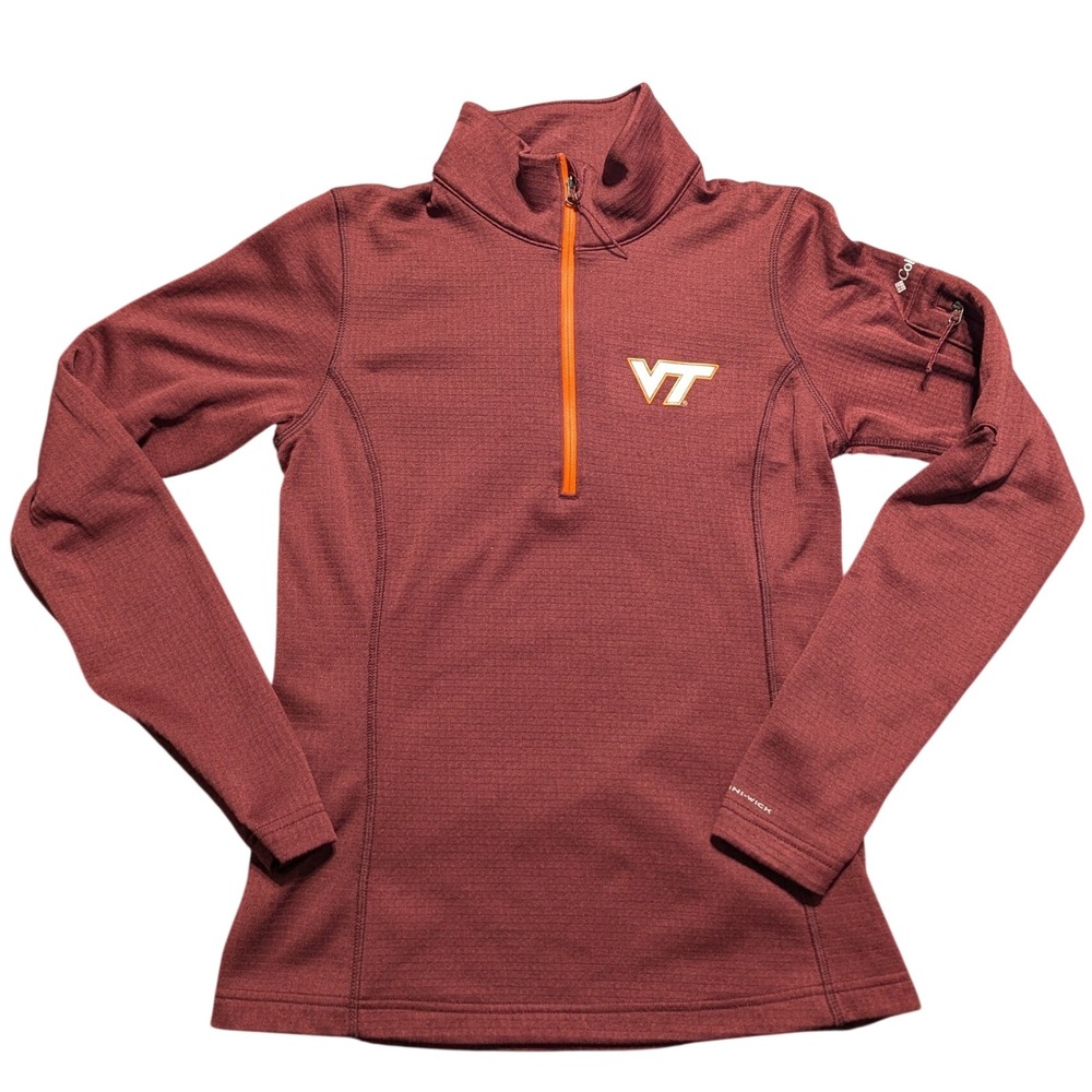 Columbia Virginia Tech Hokies Omni-Wick Quarter Zip Pullover Maroon Small